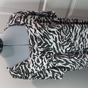 J M Collection Square Neck, Animal Print Top Size 2 X